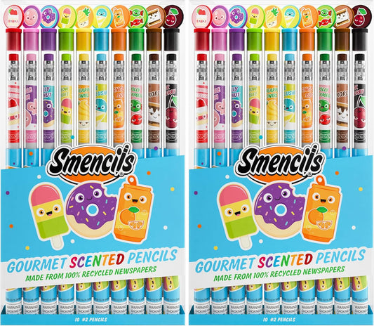 Graphite Smencils (2 Pack) - HB #2 Patented Gourmet Scented Pencils, 10 Count, Gifts for Kids, School Supplies
