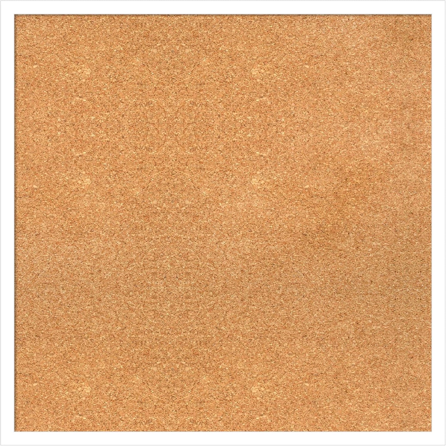 Amanti Art Natural Cork Board for Wall, 25x25 Vision Board with White Frame, Medium Corkboard Office Decor for Home Organization, Modern Corkboard Pinboard to Display Items for Home Organization in