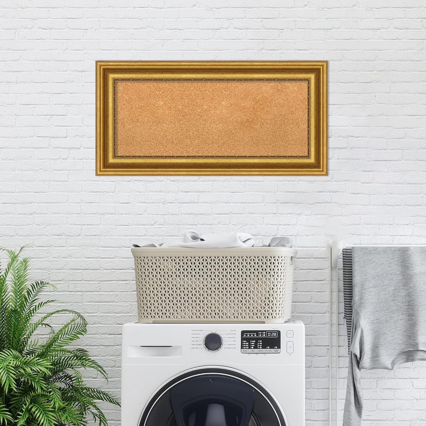 Amanti Art Natural Cork Board for Wall, 18x36 Vision Board with Gold Frame, Medium Corkboard Office Decor for Home Organization, Traditional Corkboard Pinboard to display items for home organization