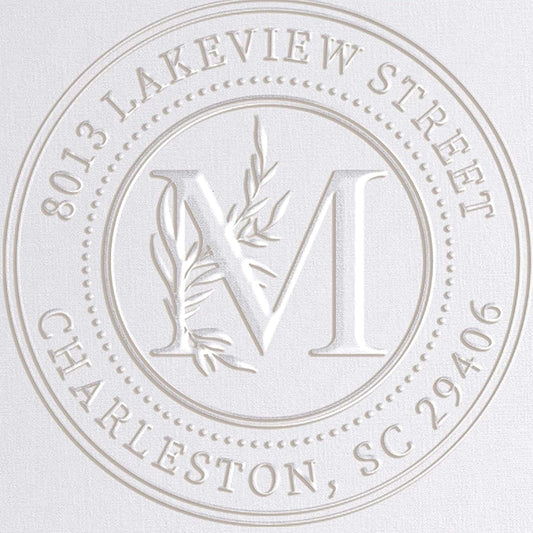 Monogram Address Embosser Seal Stamp - Personalized Custom Wedding Embosser