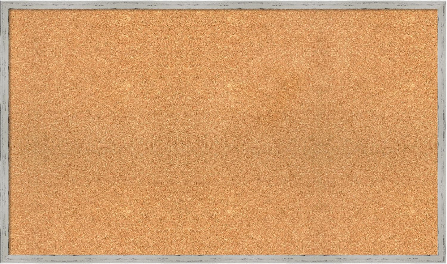 Amanti Art Natural Cork Board for Wall, 23x39 Vision Board with White Frame, Large Corkboard Office Decor for Home Organization, Cottage Corkboard Pinboard to Display Items for Home Organization in