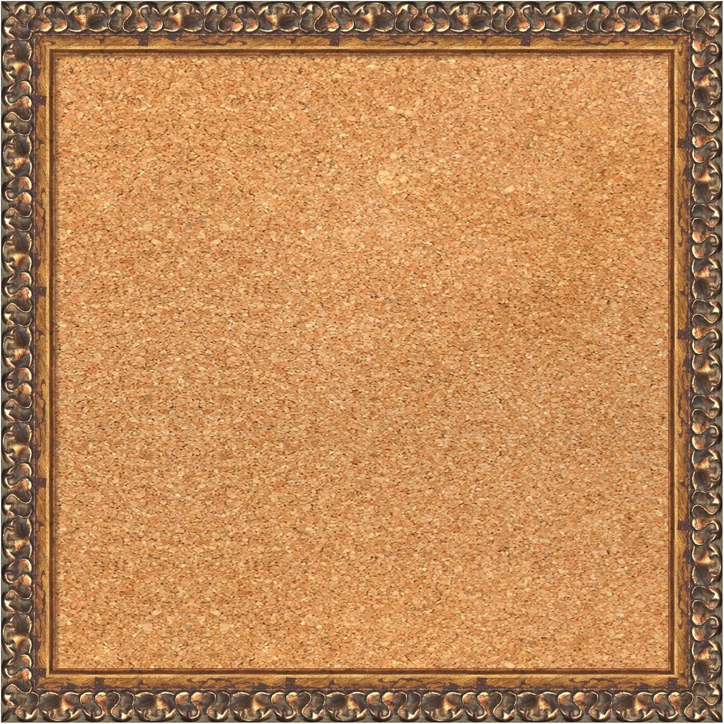 Amanti Art Natural Cork Board for Wall, 16x16 Vision Board with Bronze Frame, Small Corkboard Office Decor for Home Organization, Traditional Corkboard Pinboard to Display Items for Home Organization