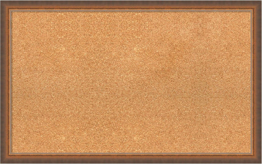Amanti Art Natural Cork Board for Wall, 20x32 Vision Board with Bronze Frame, Medium Corkboard Office Decor for Home Organization, Modern Corkboard Pinboard to Display Items for Home Organization in