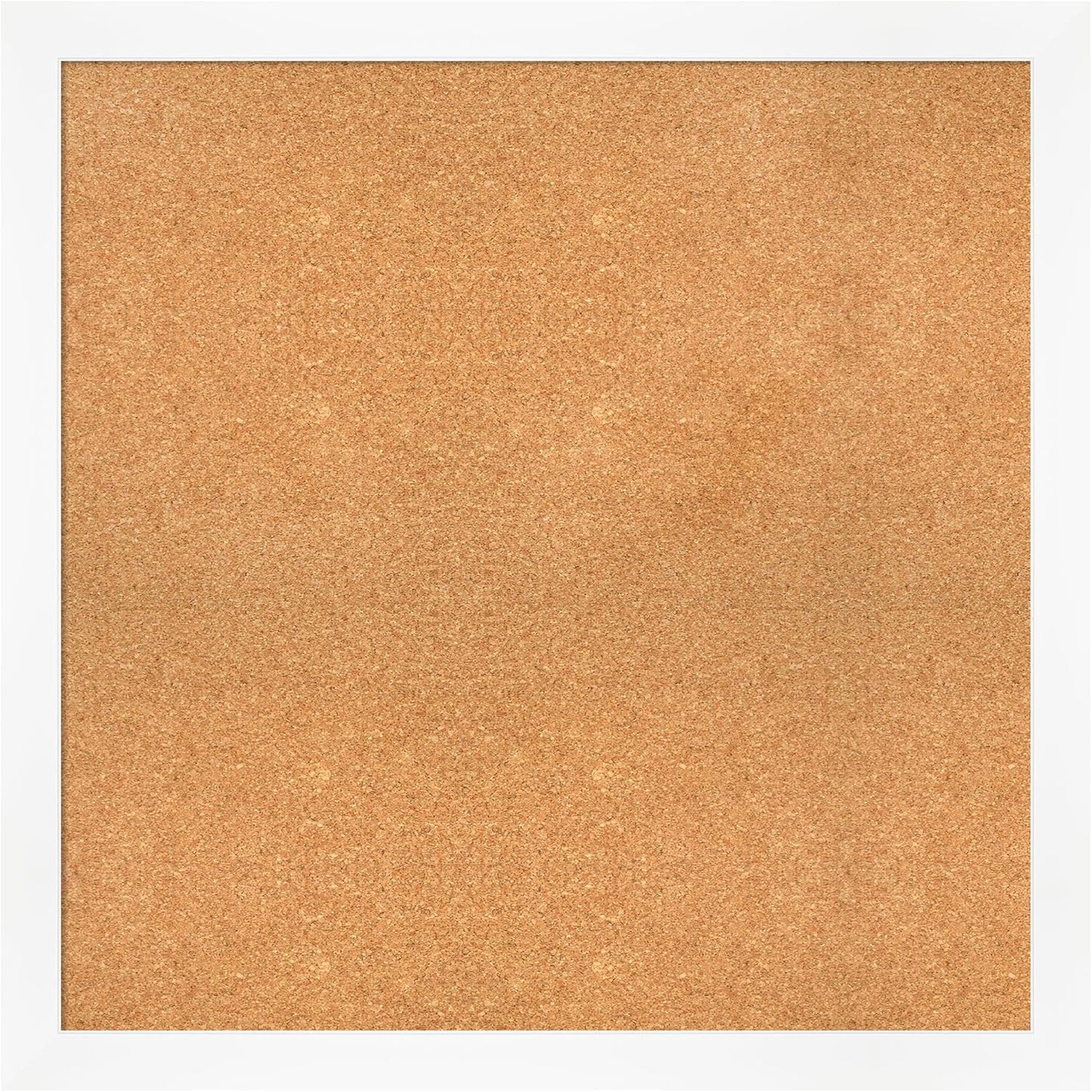 Amanti Art Natural Cork Board for Wall, 35x35 Vision Board with White Frame, Large Corkboard Office Decor for Home Organization, Modern Corkboard Pinboard to Display Items for Home Organization in