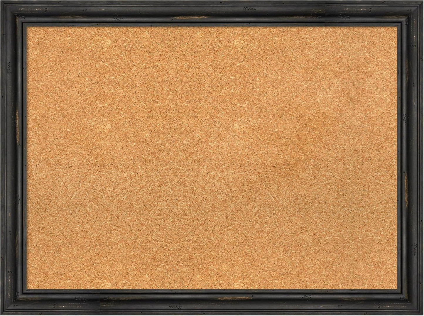 Amanti Art Natural Cork Board for Wall, 23x31 Vision Board with Black Wood Frame, Medium Corkboard Office Decor for Home Organization, Rustic Farmhouse Corkboard Pinboard to display items for home