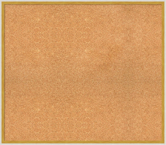 Amanti Art Natural Cork Board for Wall, 27x31 Vision Board with White Frame, Large Corkboard Office Decor for Home Organization, Modern Corkboard Pinboard to Display Items for Home Organization in