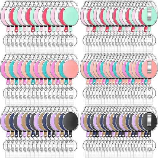 Honoson 40 Pcs Heavy Duty Retractable Badge Reels Batch ID Badge Holder Retractable Clip Bulk Key Holder with Ring for Office Worker Employee, Doctor Nurse Gifts (Vibrant Color)