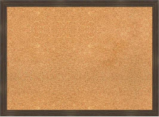 Amanti Art Natural Cork Board for Wall, 22x30 Vision Board with Brown Wood Frame, Medium Corkboard Office Decor for Home Organization, Casual Corkboard Pinboard to display items for home organization
