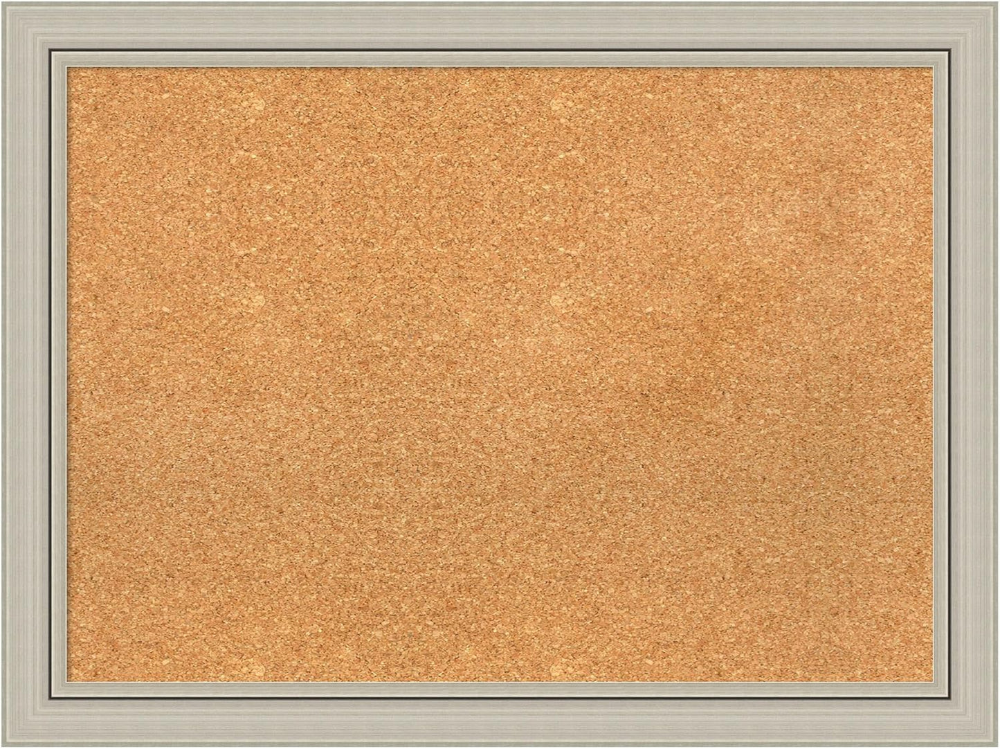 Amanti Art Natural Cork Board for Wall, 24x32 Vision Board with Silver Wood Frame, Medium Corkboard Office Decor for Home Organization, Casual Corkboard Pinboard to display items for home organization