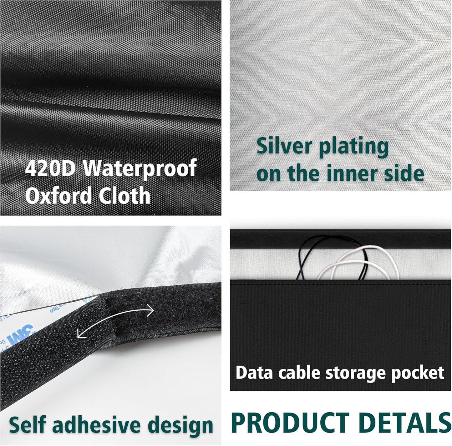 59" Under Desk Privacy Panel with Cable Management Organizer Sleeve Self-Adhesive Modesty Panel for Cord Organizer Pockets and Desk Skirt for Home Office or Standing Workstation