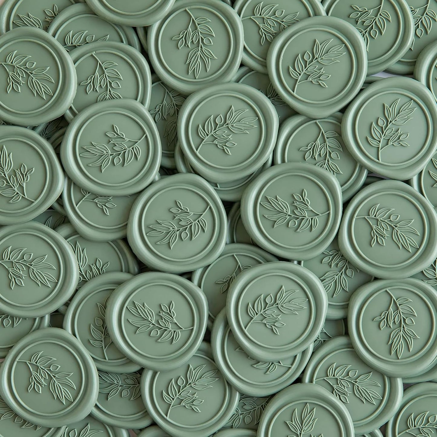 PONATIA Dark Sage Green Wax Seal Stickers - Wedding Seal Stickers, 50 Pcs Self- Adhesive Stickers, Perfect for Invitation Cards, Envelopes, Christmas Cards, Gift Wrapping, Party Menu Décor
