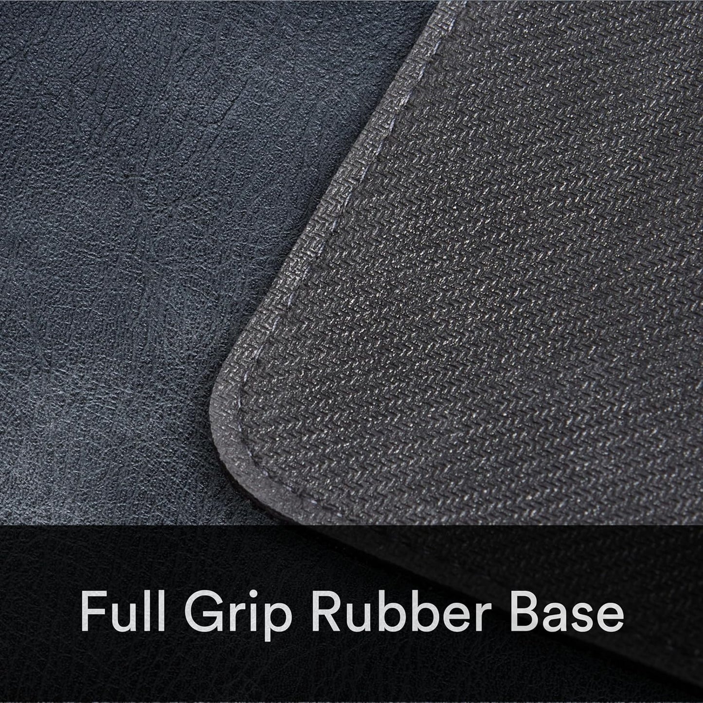 Premium Distressed Faux Vegan Leather Desk Mat | Multifunctional Desk Pad for Home Office | (Black/Grey, 15.75" x 36")