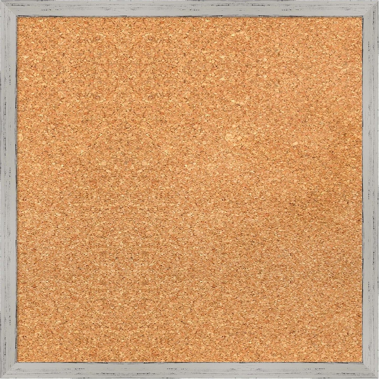 Amanti Art Natural Cork Board for Wall, 17x17 Vision Board with White Frame, Small Corkboard Office Decor for Home Organization, Cottage Corkboard Pinboard to Display Items for Home Organization in