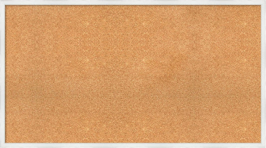 Amanti Art Natural Cork Board for Wall, 25x45 Vision Board with White Frame, Oversize Corkboard Office Decor for Home Organization, Country Rustic Corkboard Pinboard to Display Items for Home