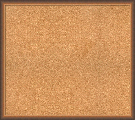 Amanti Art Natural Cork Board for Wall, 32x36 Vision Board with Bronze Frame, Large Corkboard Office Decor for Home Organization, Modern Corkboard Pinboard to Display Items for Home Organization in