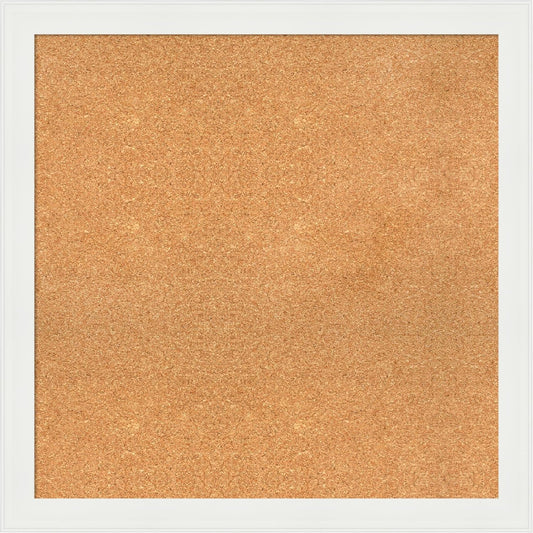 Amanti Art Natural Cork Board for Wall, 31x31 Vision Board with White Frame, Large Corkboard Office Decor for Home Organization, Casual Corkboard Pinboard to Display Items for Home Organization in