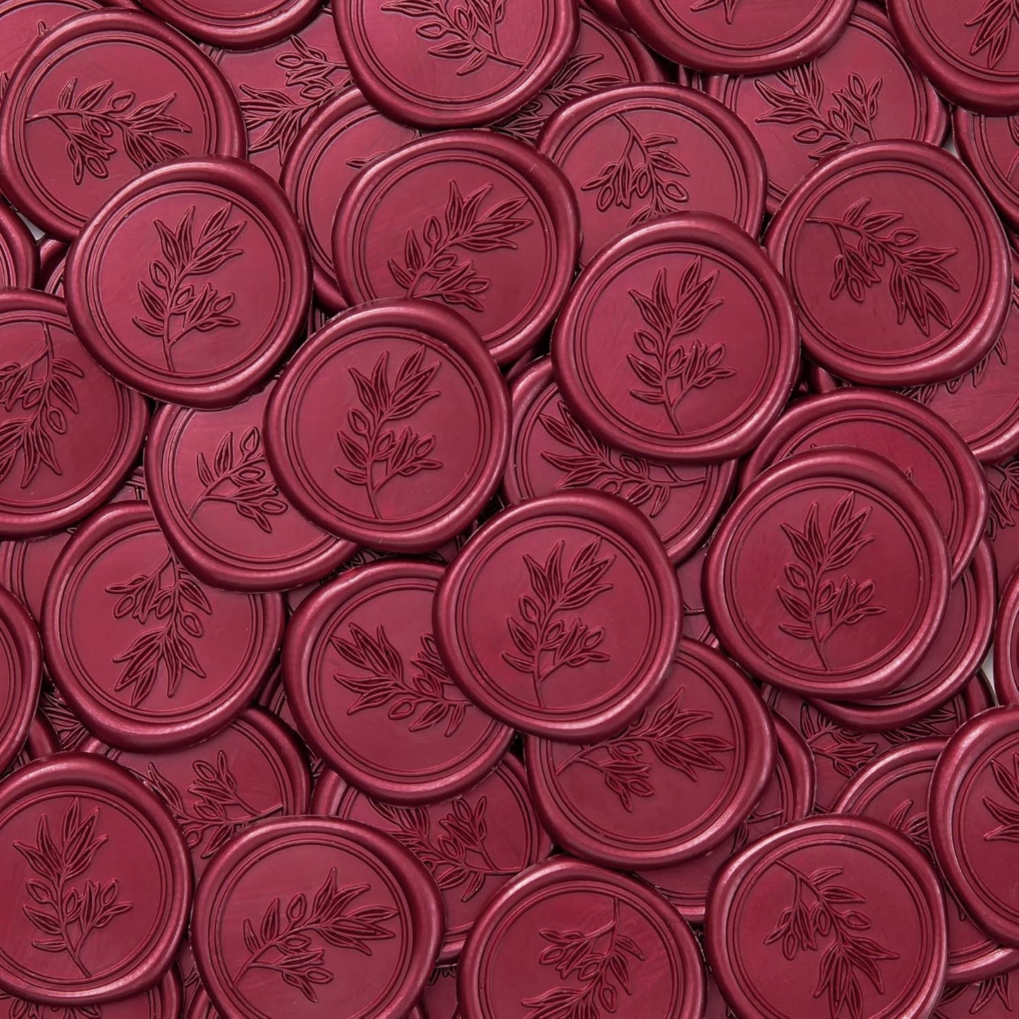 PONATIA Burgundy Wax Seal Stickers - 50 Pcs Self-Adhesive Envelopes Wax Seals for Wedding Invitations, Party Invitations, Gift Wrapping, Wine Bottle Decor