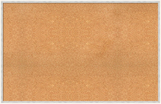Amanti Art Natural Cork Board for Wall, 29x45 Vision Board with White Frame, Oversize Corkboard Office Decor for Home Organization, Modern Corkboard Pinboard to Display Items for Home Organization in