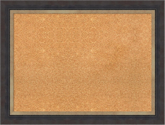 Amanti Art Natural Cork Board for Wall, 25x33 Vision Board with Black Wood Frame, Medium Corkboard Office Decor for Home Organization, Casual Corkboard Pinboard to display items for home organization