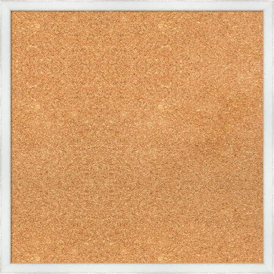 Amanti Art Natural Cork Board for Wall, 21x21 Vision Board with White Frame, Medium Corkboard Office Decor for Home Organization, Country Rustic Corkboard Pinboard to Display Items for Home