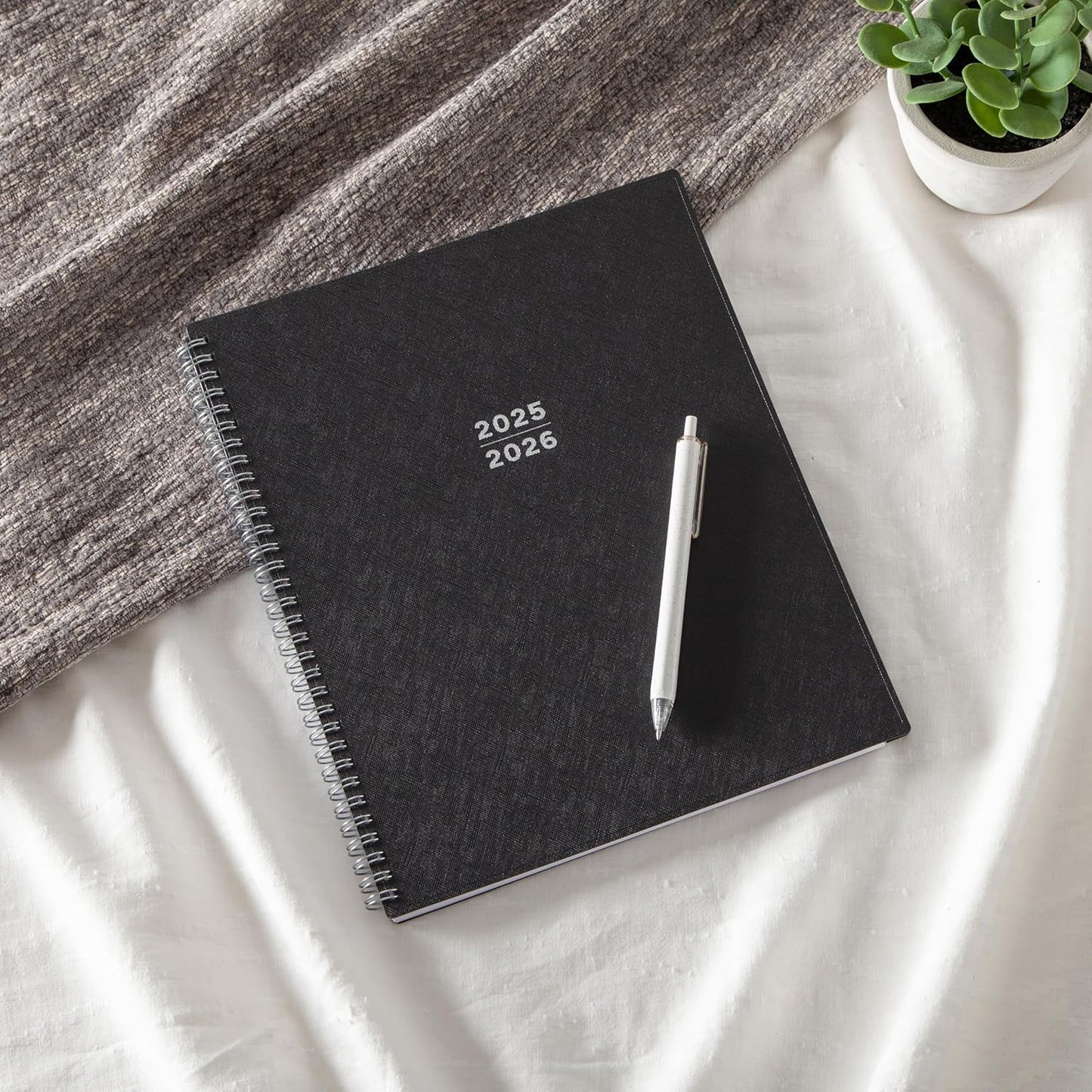 Blue Sky 2025-2026 Academic Year Large Print Weekly and Monthly Planner Calendar, July 2025 - June 2026, 12-Month, 8.5" x 11", Flexible Cover, Wirebound, Storage Pocket, Laminated Tabs, Black