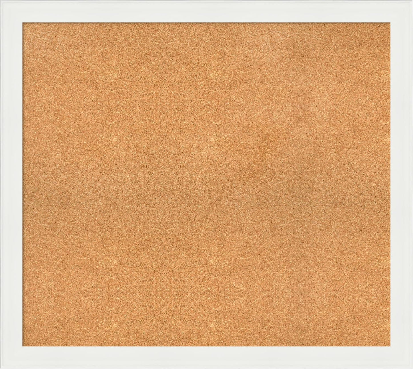 Amanti Art Natural Cork Board for Wall, 33x37 Vision Board with White Frame, Large Corkboard Office Decor for Home Organization, Casual Corkboard Pinboard to Display Items for Home Organization in