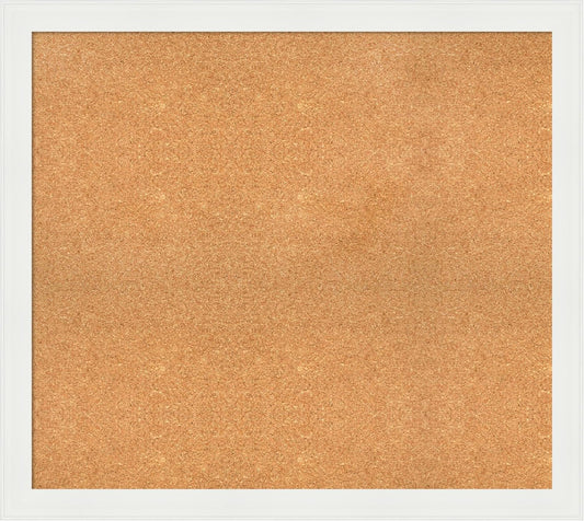 Amanti Art Natural Cork Board for Wall, 33x37 Vision Board with White Frame, Large Corkboard Office Decor for Home Organization, Casual Corkboard Pinboard to Display Items for Home Organization in