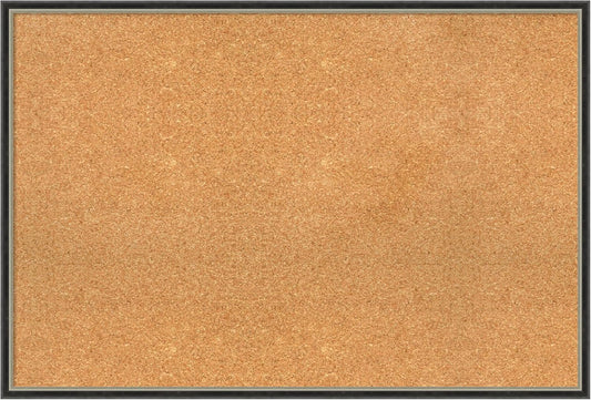 Amanti Art Natural Cork Board for Wall, 25x37 Vision Board with Black Wood Frame, Large Corkboard Office Decor for Home Organization, Modern Contemporary Corkboard Pinboard to display items for home