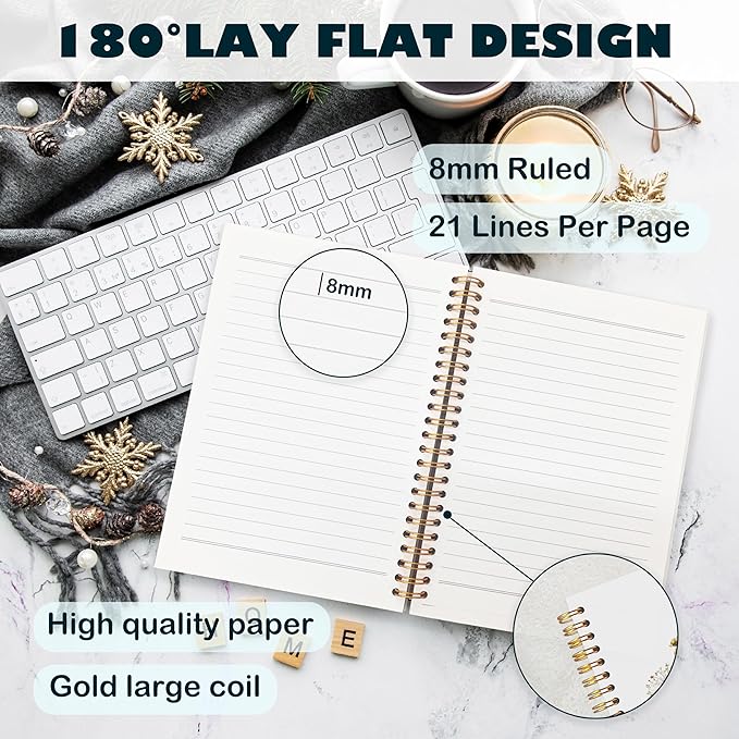 BearCake God is Love Floral Christian Notebook Journal, Christian Gifts for Women, Bible Notebooks for Note Taking, Bible Journaling Notebook, Hardcover Spiral Notebook 5.5x8.3