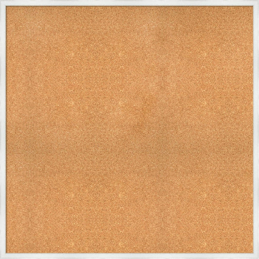 Amanti Art Natural Cork Board for Wall, 37x37 Vision Board with White Frame, Oversize Corkboard Office Decor for Home Organization, Country Rustic Corkboard Pinboard to Display Items for Home