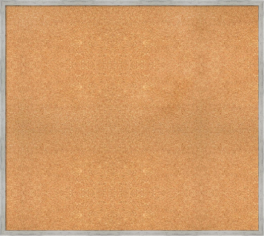 Amanti Art Natural Cork Board for Wall, 33x37 Vision Board with White Frame, X-Large Corkboard Office Decor for Home Organization, Cottage Corkboard Pinboard to Display Items for Home Organization in