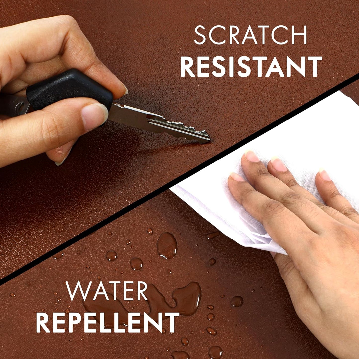 Elizo Leather Desk Mat Desk Pad Blotter Set - Real Full-Grain Leather (32x16) 2-Layer Genuine Desk Cover Protector & Large Mouse Pad | Computer Keyboard Desk Accessories for Office & Home