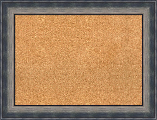 Amanti Art Natural Cork Board for Wall, 26x34 Vision Board with Silver Wood Frame, Medium Corkboard Office Decor for Home Organization, Casual Corkboard Pinboard to Display Items for Home