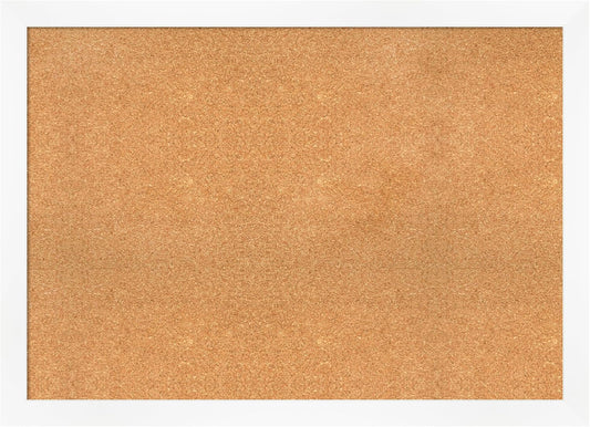 Amanti Art Natural Cork Board for Wall, 31x43 Vision Board with White Frame, X-Large Corkboard Office Decor for Home Organization, Modern Corkboard Pinboard to Display Items for Home Organization in