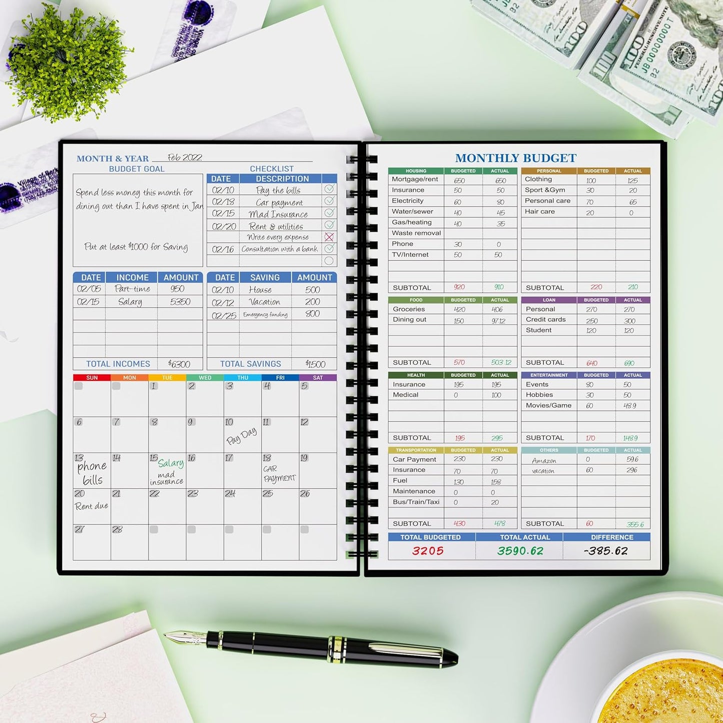 Budget Planner - Monthly Finance Organizer with Expense Tracker Notebook to Manage Your Money Effectively, Undated Finance Planner/Account Book, Start Anytimem,A5(8.6x5.9 inchs),100gsm Paper - Silvery