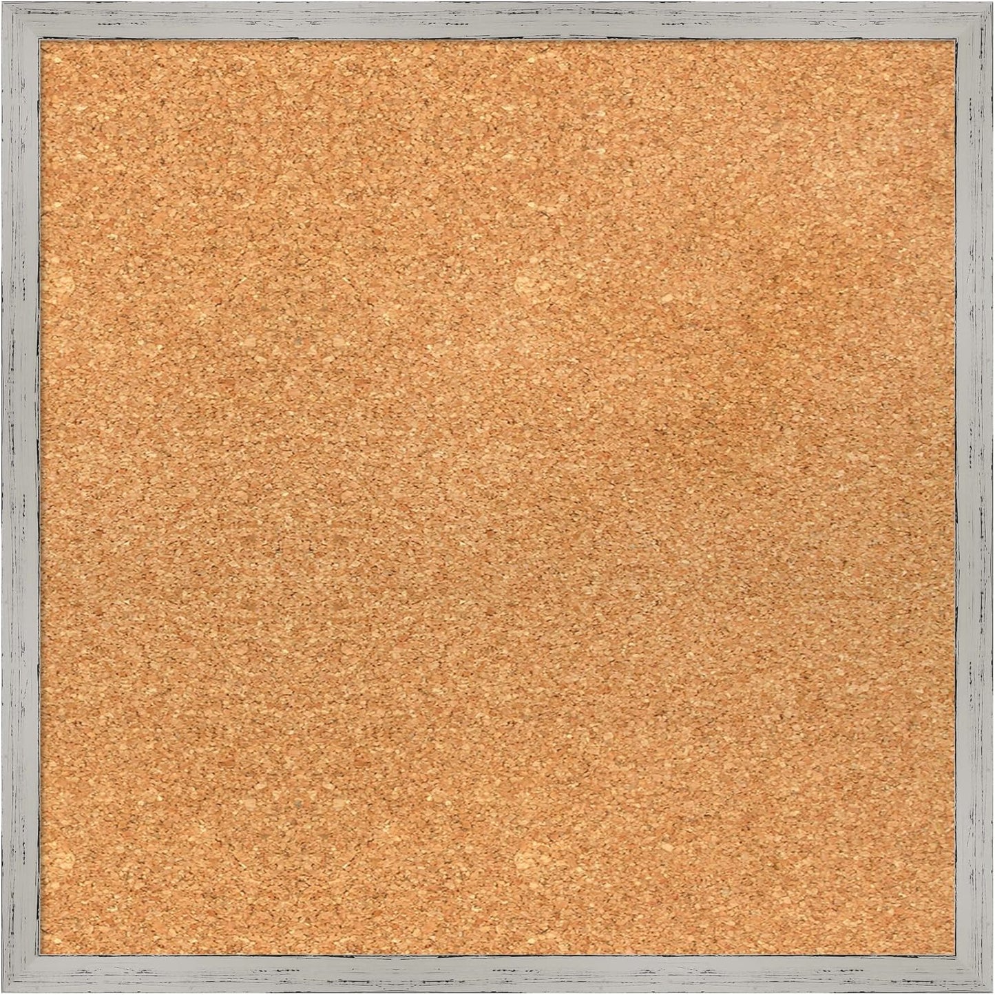 Amanti Art Natural Cork Board for Wall, 19x19 Vision Board with White Frame, Small Corkboard Office Decor for Home Organization, Cottage Corkboard Pinboard to Display Items for Home Organization in