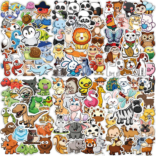 Animal Stickers for Kids 300 Pcs Kawaii Cute Mixed Animals Sticker Pack, Teacher Classroom Prizes for Reward, Waterproof Vinyl Stickers for Water Bottles Laptop Scrapbook Journaling Notebook Diary etc