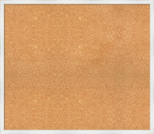 Amanti Art Natural Cork Board for Wall, 27x31 Vision Board with White Frame, Large Corkboard Office Decor for Home Organization, Country Rustic Corkboard Pinboard to Display Items for Home