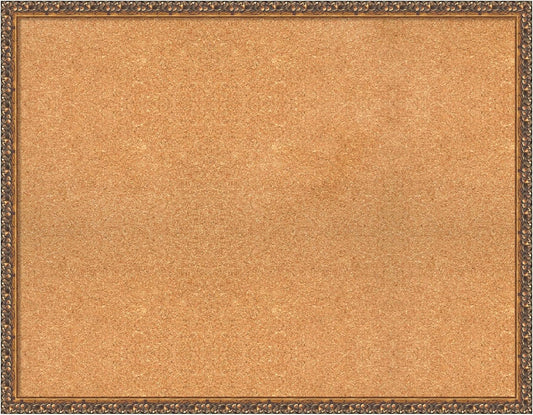 Amanti Art Natural Cork Board for Wall, 28x36 Vision Board with Bronze Frame, Large Corkboard Office Decor for Home Organization, Traditional Corkboard Pinboard to Display Items for Home Organization