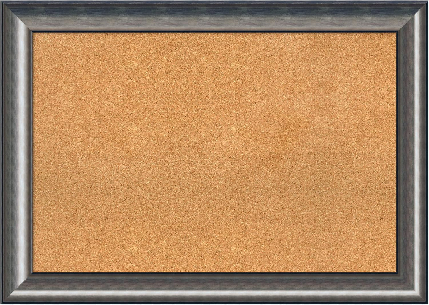 Amanti Art Natural Cork Board for Wall, 30x42 Vision Board with Silver Wood Frame, Large Corkboard Office Decor for Home Organization, Casual Corkboard Pinboard to Display Items for Home Organization