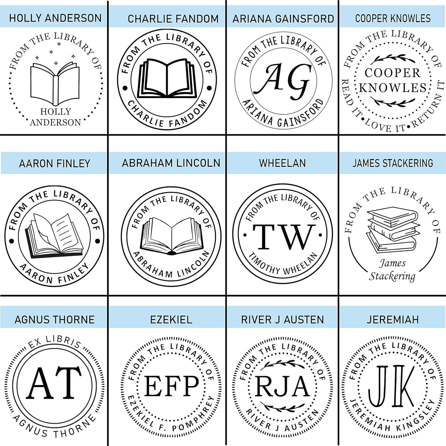 Butterfly Design, Monogram, Animals and Flowers. Custom Book Seal embossers Personalized Gift from The Library Book Belongs to Classroom