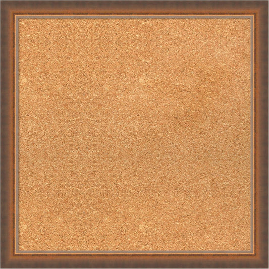 Amanti Art Natural Cork Board for Wall, 20x20 Vision Board with Bronze Frame, Small Corkboard Office Decor for Home Organization, Modern Corkboard Pinboard to Display Items for Home Organization in