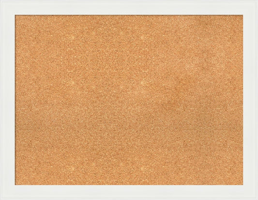 Amanti Art Natural Cork Board for Wall, 27x35 Vision Board with White Frame, Large Corkboard Office Decor for Home Organization, Casual Corkboard Pinboard to Display Items for Home Organization in