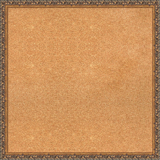 Amanti Art Natural Cork Board for Wall, 26x26 Vision Board with Bronze Frame, Medium Corkboard Office Decor for Home Organization, Traditional Corkboard Pinboard to Display Items for Home