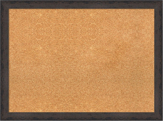 Amanti Art Natural Cork Board for Wall, 23x31 Vision Board with Black Wood Frame, Medium Corkboard Office Decor for Home Organization, Modern Contemporary Corkboard Pinboard to display items for home