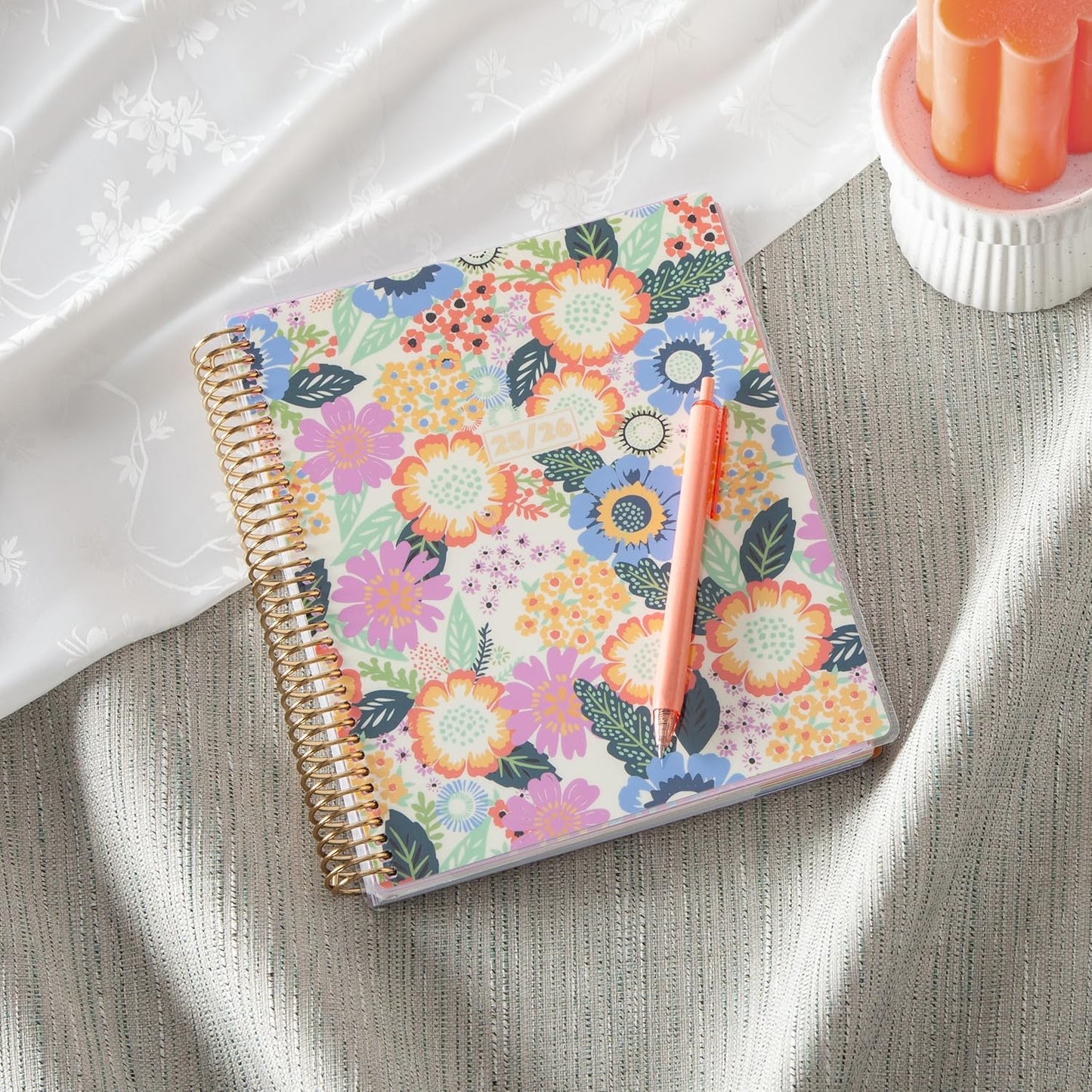 Blue Sky LiveWell 2025-2026 Academic Year Weekly and Monthly Planner Calendar, July 2025 - June 2026, 12-Month, 7" x 9",Flexible Cover, Wirebound, Laminated Tabs, Storage Pocket, Stickers, Charmie