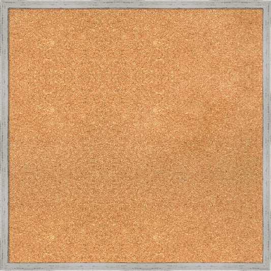 Amanti Art Natural Cork Board for Wall, 25x25 Vision Board with White Frame, Medium Corkboard Office Decor for Home Organization, Cottage Corkboard Pinboard to Display Items for Home Organization in