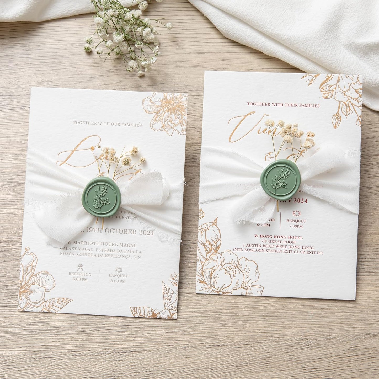 PONATIA Dark Sage Green Wax Seal Stickers - Wedding Seal Stickers, 50 Pcs Self- Adhesive Stickers, Perfect for Invitation Cards, Envelopes, Christmas Cards, Gift Wrapping, Party Menu Décor