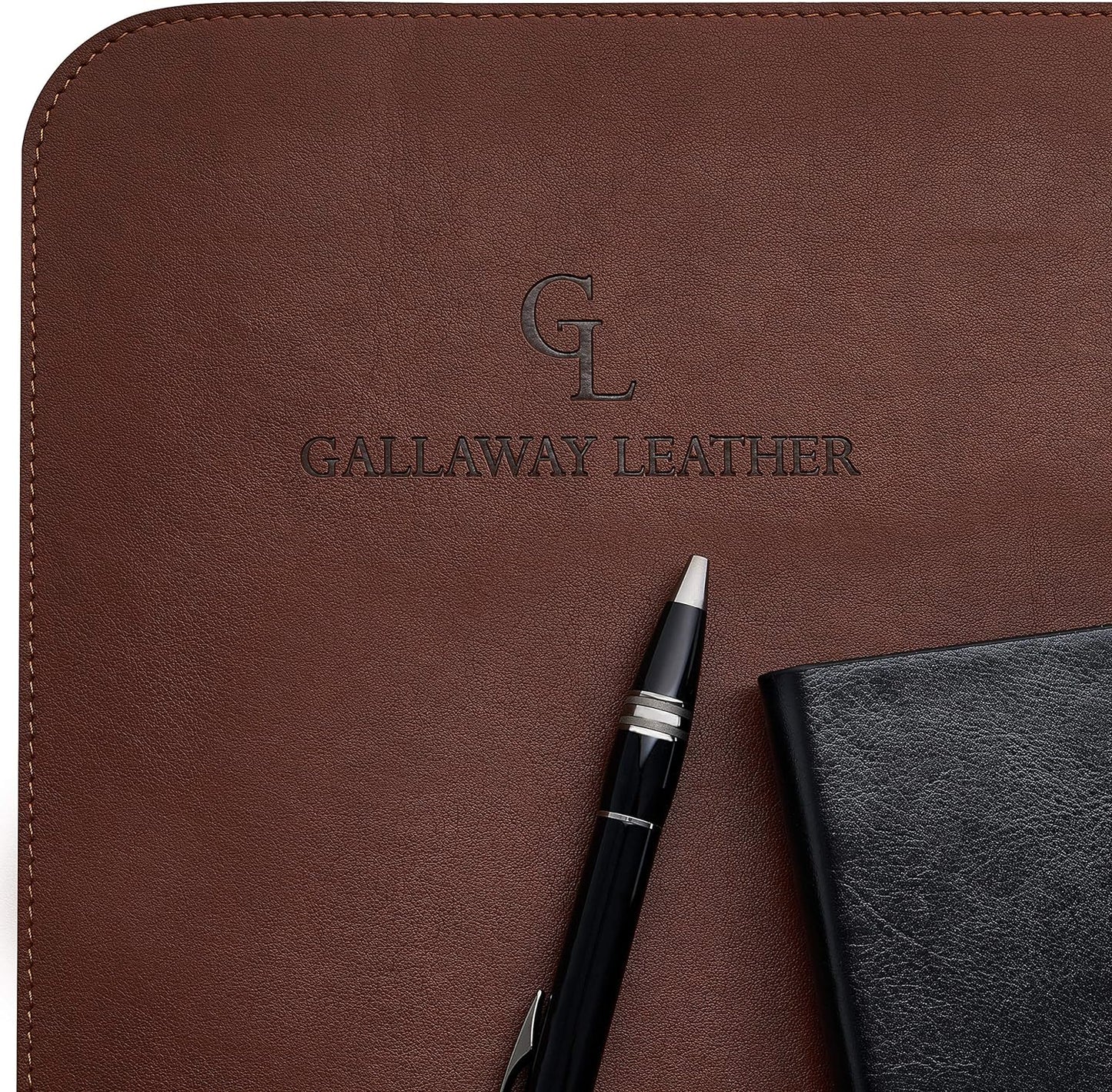 Gallaway Leather Desk Mat - Desk Pad 91.5 x 43 cm - XXL Mouse Mat - Non-Slip Desk Cover - Desk Accessories (Dark Brown)