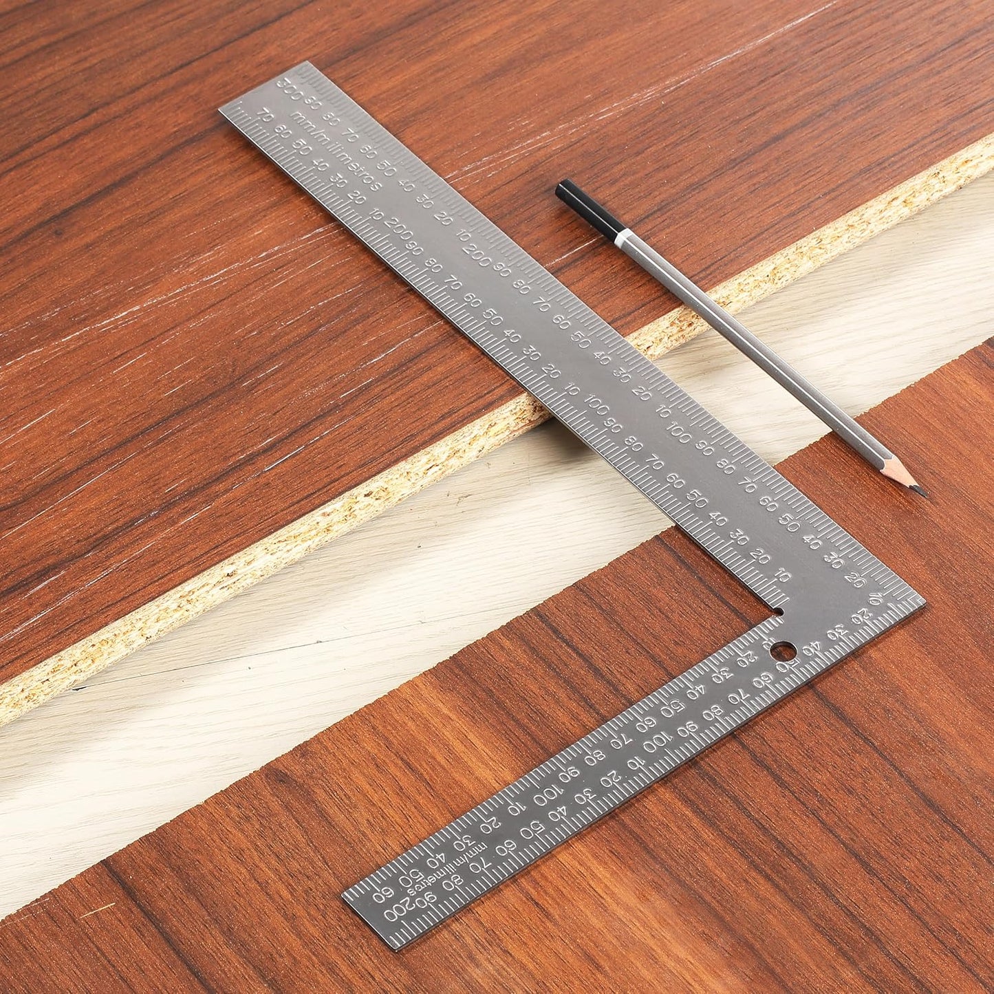 Mr. Pen- Framing Square, 8 x 12 Inch, Silver, Right Angle Ruler, L Shape Ruler, Metal Square